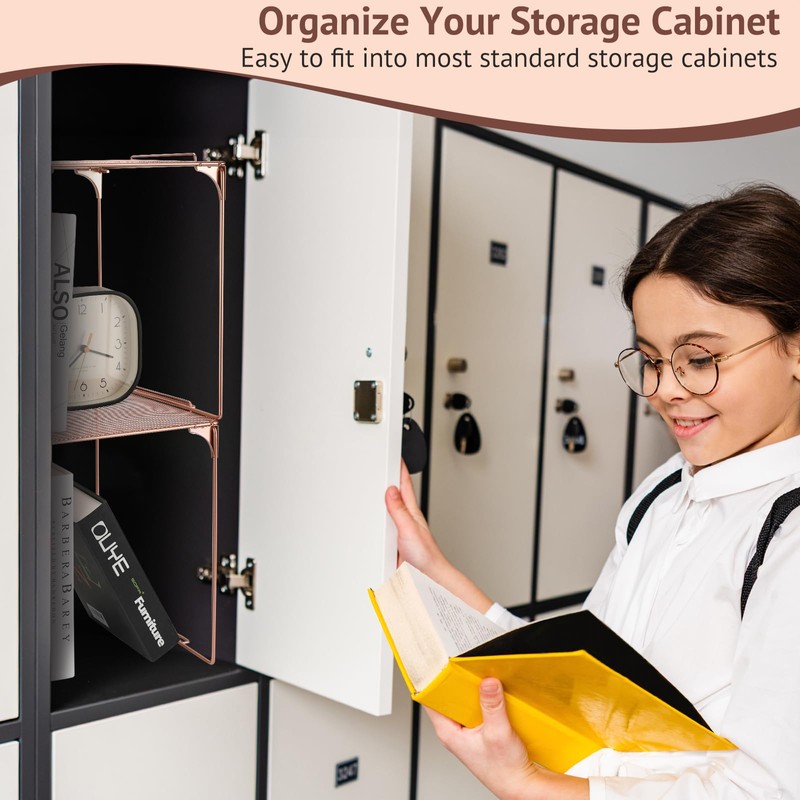 AUECOOME Locker Organizer Shelf Stackable Extra Locker Shelf for School
