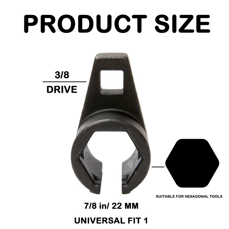 Oiieco 1Pcs Oxygen Sensor Socket Removal Tool 22mm 3/8-Inch with