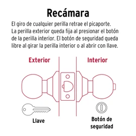 Hermex BAL-NE-RP Cerradura esfera, cil recámara negro