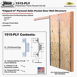 Pack of 2 Johnson Hardware Pocket Door Frame Clip Set