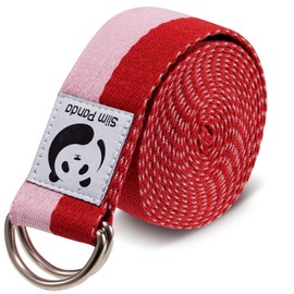 Slim Panda Yoga Strap for Stretching, (10+ Colors,6 Feet/8 Feet) Yoga Bands with Adjustable D-Ring Buckle, Cotton Yoga Belt for Fitness, Yoga, Pilates, Physical Therapy, Improve Flexibility