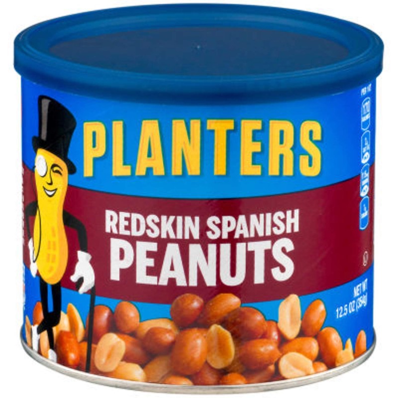 Planters Redskin Spanish Peanuts with Sea Salt 12.5oz Can (Pack