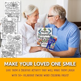 Maybe Swearing Will Help Maybe Swearing Will Help Adult Coloring Book Set - for Adults Relaxation with Markers in a Case - Motivational Swear Word Anxiety Relief - Color Cuss & Laugh Your Way to Less Stress