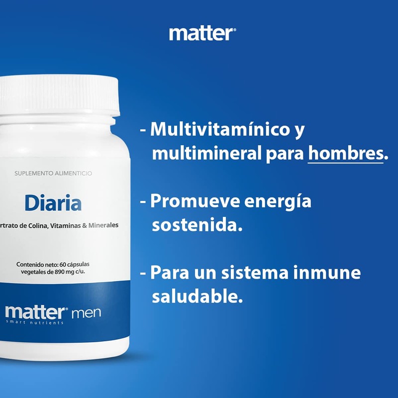 Diaria Men, Multivitamínico y Multimineral para Hombre, Matter