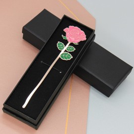 SELBATON Metal Pink Rose Bookmark, Bookmarks for Women, Cute Bookmarks Gift, Bookmarks for Book Lovers, Gift for Mother's Day, Girlfriend and Friend Graduation, Teacher's Day, Thanksgiving