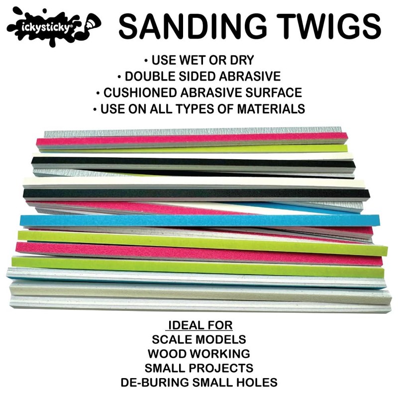 ICKYSTICKY Ultra FINE Grits Sanding Twigs or Sticks Ideal for