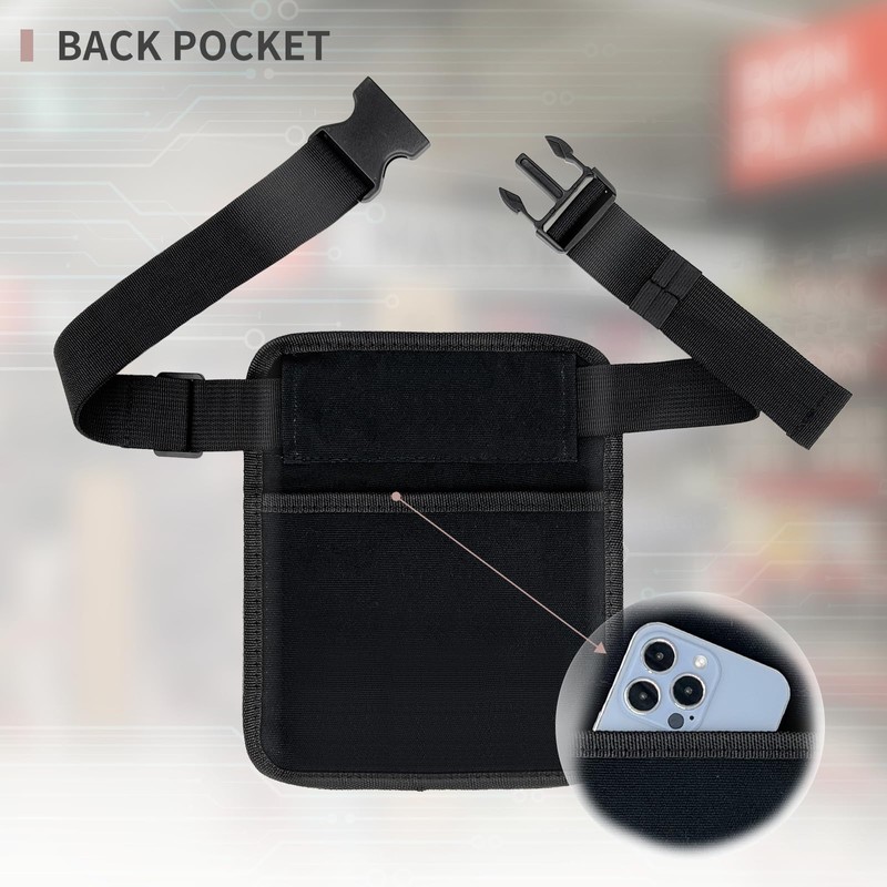 MELINON Restaurant Waiter Waist Money Pouch Bag, Serving Apron, Check