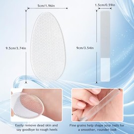 SYNTHORA Nano Glass Foot File Callus Remover 2PCS, Foot Scrubber for Dead Skin & Cracked Heels, Wet & Dry Pedicure Tool with Nail Buffer for Smooth Fe