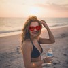 Lotsdonxia Love Heart Shape Sunglasses Stylish Rimless One-Piece Transparent Glasses