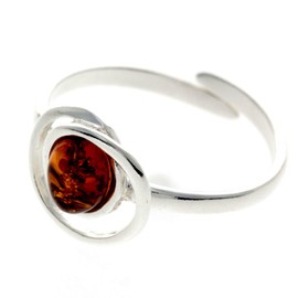 Lovely Baltic Amber & 925 Sterling Silver Designer Ring GL489A