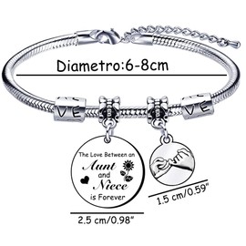 VZIUYTRE Aunt Bracelet Aunty Niece Bangle for Christmas Birthday from Nephew Auntie Jewelry Unique