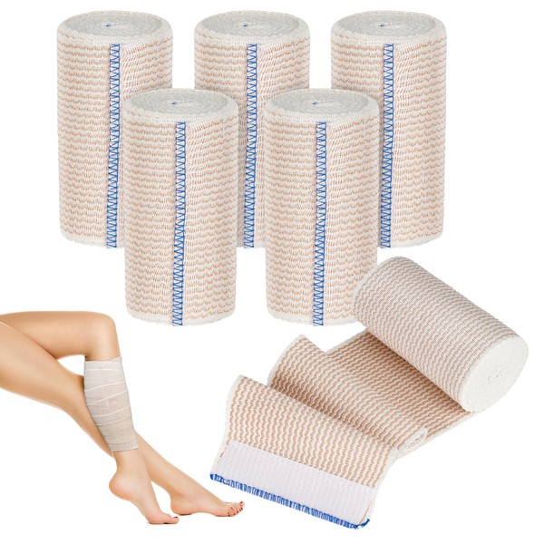 Pack of 6 elastic bandages, compression bandages, elastic bandages, sports