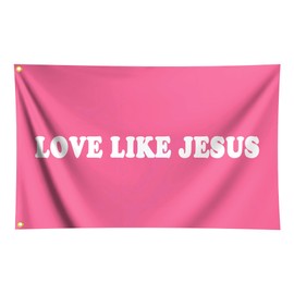 Love Like Jesus Flag 3×5 Ft Double Sided Bible Scripture Verse Flag with Brass Grommets Jesus Christian Pink Flags for Room Home Bedroom College Dorm Wall Banner Decorations