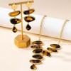 NOVYRA Leopard Earrings Necklace for Women Chunky Acrylic Leopard Irregular