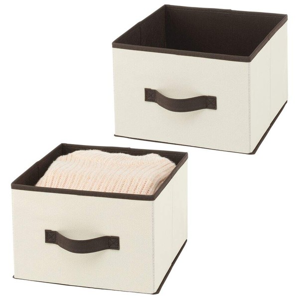 mDesign Set of 2 Fabric Storage Boxes - Wardrobe Organiser