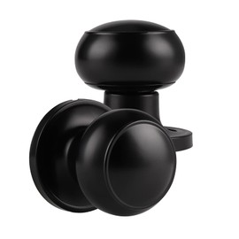 Probrico 6 Pack Passage Door Knobs in Matte Black for Hall Closet Laundry Room, Flat Round Ball Shape, Keyless Doorknobs Locks for Interior Room