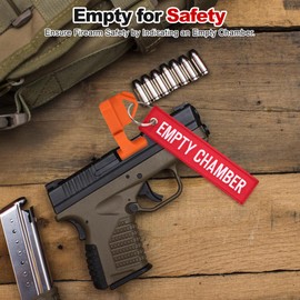 TOKCKYBL Chamber Flag, Safety Flag for Rifle, Handguns, Shotgun, Pistol, 10 Orange Chamber Flags with 10 Bright Red Tags, Universal Compatibility Empty Chamber Indicators, Empty Chamber