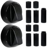 CUIDAKJ Pack of 2 Black Control Knobs with 10 Adaptors