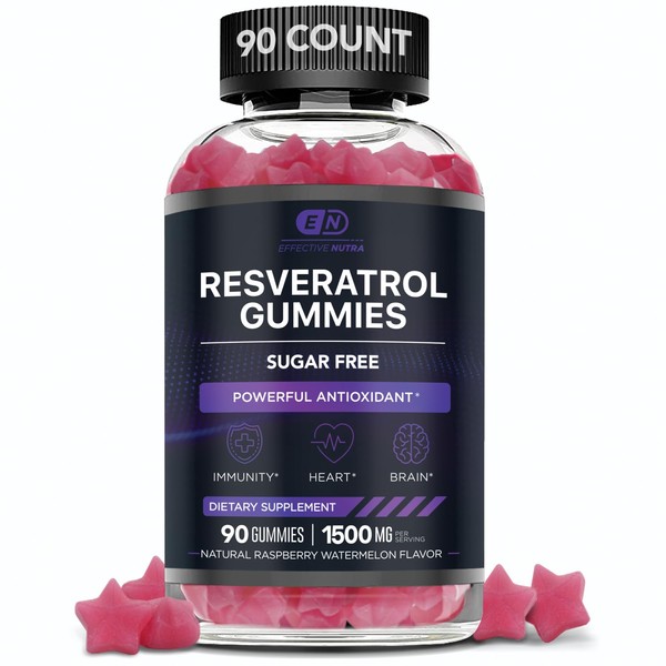 EFFECTIVE NUTRA EFFECTIVE NUTRA Resveratrol Gummies 1500mg | Sugar-Free Supplement