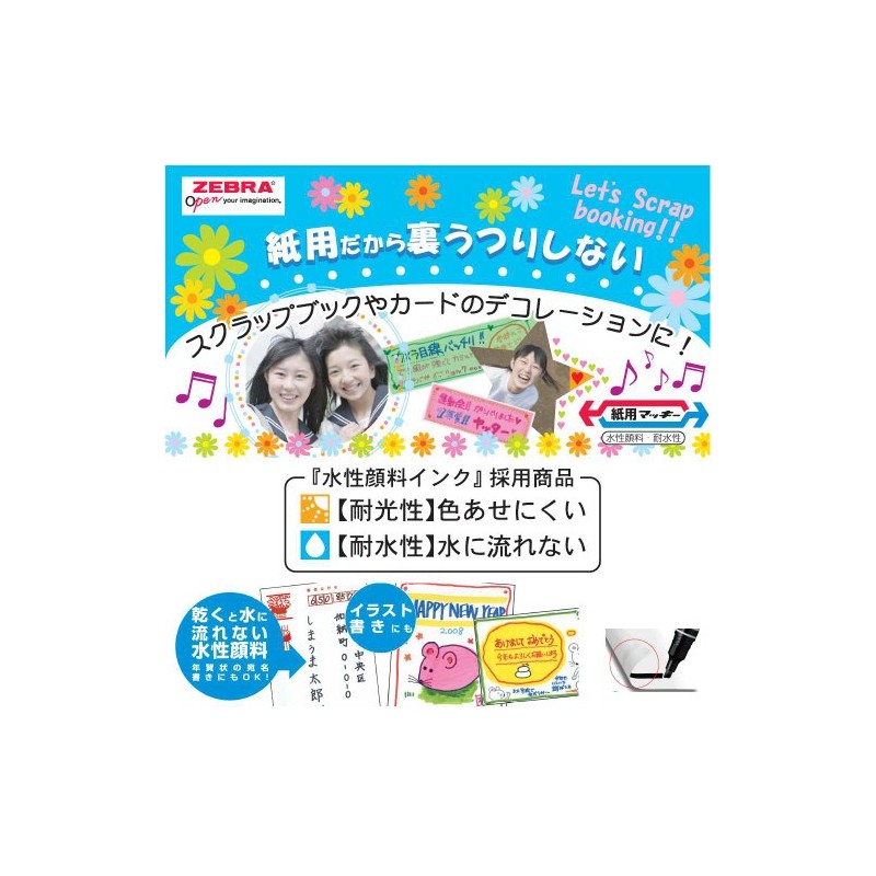 ゼブラ 水性マーカー 紙用マッキー P-WYT5-BK 黒