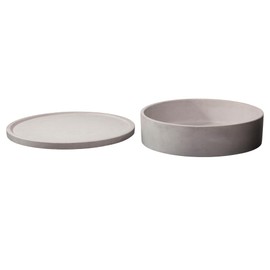 Simon Brothers Concrete Fruit Bowl with Tray for Kitchen Counter - Large Decorative Bowl for Home Decor - Modern Key Bowl for Entryway Table - Minimalist Decor for Coffee Table