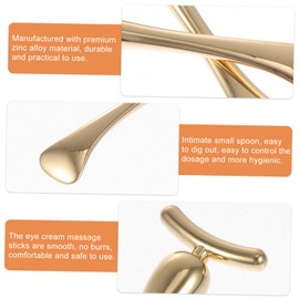 Beavorty 2Pcs Gold Zinc Alloy Beauty Device Eye Cream Spoons Massagers Sticks for Eye Care Portable Eye Massager Sticks Cream Lead-in Sticks