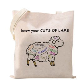 Knitting Cuts of Lamb Knitting Tote Bag Knitter Tote Bag Gift for Knitter Knitting Lover Gifts Sheep Lamb Lover Gift (Lamb Tote Bag CA)