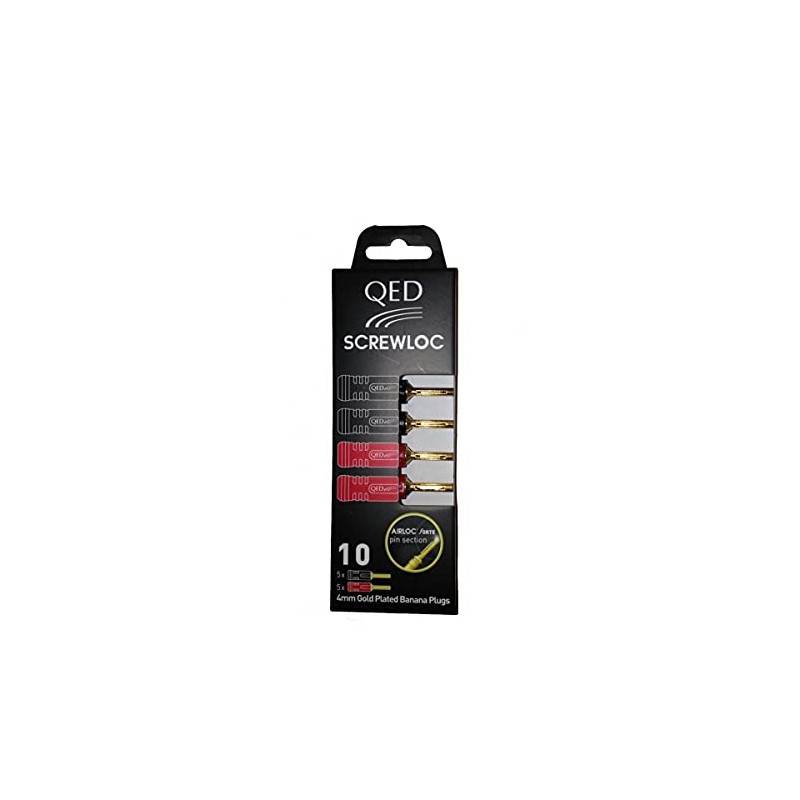 QED Screwloc 4MM Banana Plugs 10 pack