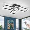 EIDISUNY Modern Led Ceiling Light Fixtures, Black Flush Mount 3-Square