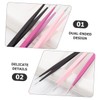 TOVINANNA 3pcs Nail Art Tweezers Double-ended Tweezers for Eyelash Extensions