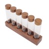 Coffee Bean Storage Tubes with Walnut Wood Stand Lid Glass
