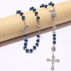 Nazareth Store 8mm Deep Blue Crystal Beads Rosary Necklace with