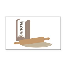 CafePress Rolling Pin & Flour Rectangle Car Bumper Magnet