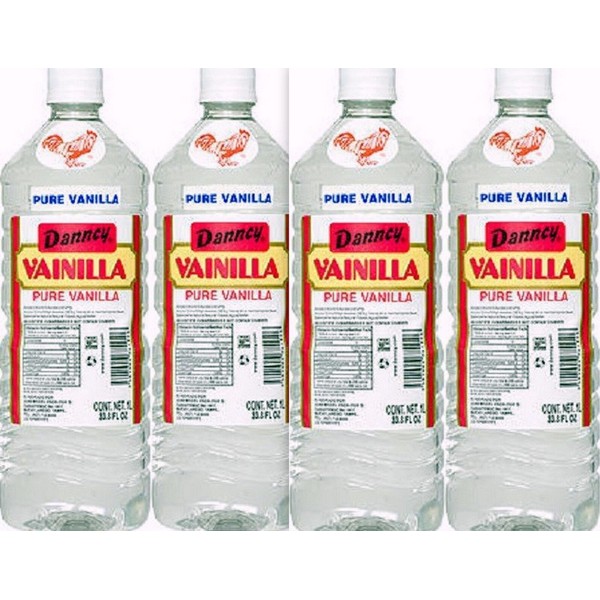 4 X Clear Danncy Pure Mexican Vanilla Extract 33oz Ea Plastic Bottle From Mexico