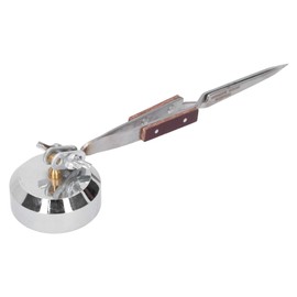 LOCADENCE Third Hand Tweezers, Metal Rebound Soldering Tweezers with Base, Working Bench Tool for Professionals and Jewelry Repair Shops, Hobbyists, Model Makers (Straight Mouth)