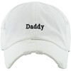 KBSV-083V WHT Daddy Dad Hat Baseball Cap Vintage Distressed Classic