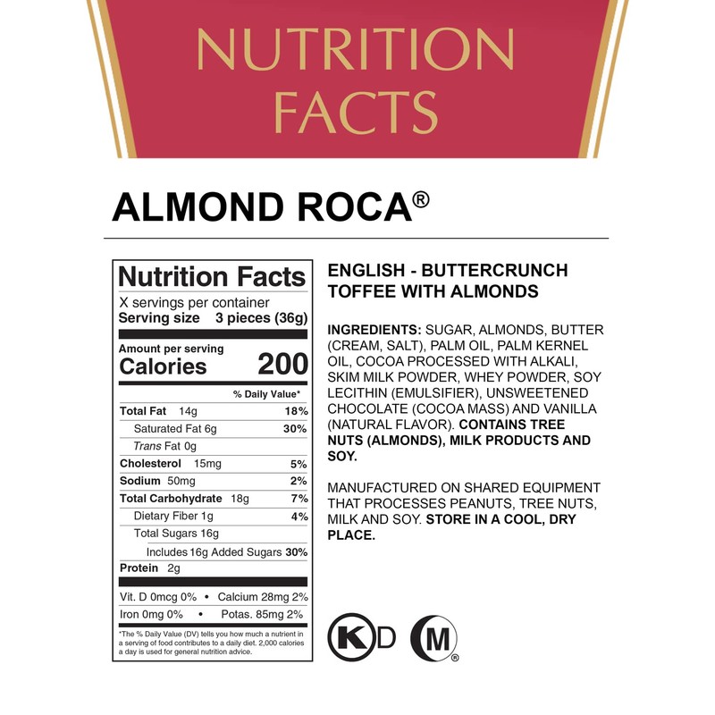 Brown & Haley Almond ROCA Stand-up Pouch, Individually Wrapped Chocolate