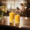 Pure Beeswax Pillar Candles,3 Pack Hand-Rolled Natural Beeswax Candles(1.77x3in,2x4in,2x6in) 60