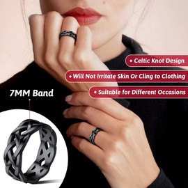 Dainty Wearing Vintage Celtic Knot Band Rings for Man Birthday Anniversary Party Gifts Size 8