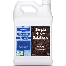Organic Super Seaweed Humic Acid Blend- Liquid Sea Kelp for Grass and Plants - Soil Hume - Simple Grow Solutions- Natural Lawn & Garden Concentrated Treatment- Use with Fertilizer Program (128 Ounce)