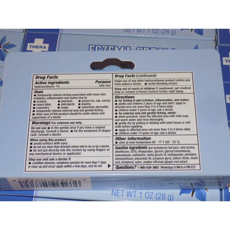 Thera Plus 24 PACK Hydrocortisone 1% Cream 1oz, Anti-Itch Eczema