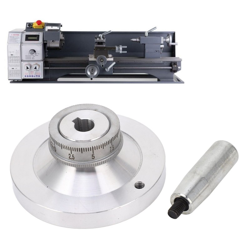 Lathe Handwheel 80mm Aluminum Alloy Hand Wheel with Crank Handle