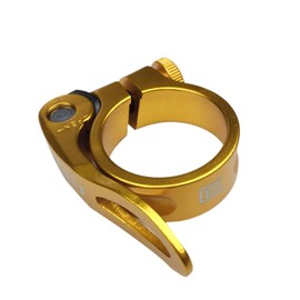 Platt Bicycle Seat Clamp with Quick Release Aluminium Alloy Seat Clamp, 28.6/31.8/34.9 mm, gold, 31.8mm