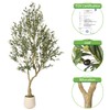 Realead 7ft Artificial Olive Tree with Tall Exquisite Planter -
