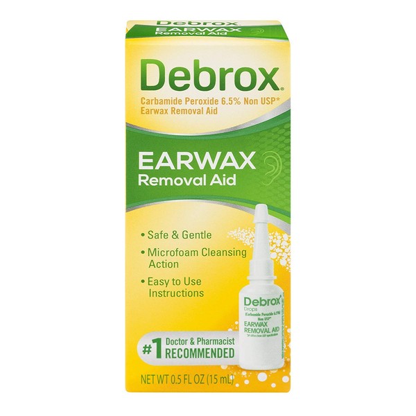 Debrox Earwax Removal Aid Drops - 0.5 oz, Pack of 2