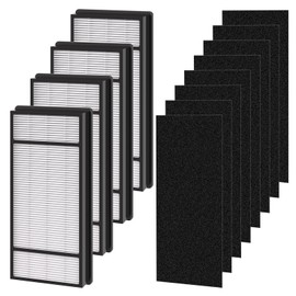 HRF-H1 True HEPA Filter H, Replacement Filters HRF-H2, Compatible with Honeywell HRF-H1, HRF-H2 Fits Model HPA060, HPA160, HPA050, HPA150, HHT055, HHT155, 4 Packs HEPA and 8 Carbon Filter