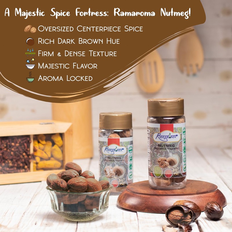 Ramaroma Nutmeg Whole, 3oz (85g) All Natural | Vegan |