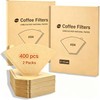 400 Count #4 Cone Coffee Filters, Unbleached Natural Paper 8-12