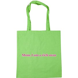 Hippowarehouse Mom I am a rich man retro feminist Tote Shopping Gym Beach Bag 42cm x38cm, 10 litres