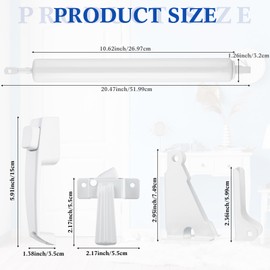 Gisafai 2 Sets Storm Door Closer Door Closure Heavy Duty Screen Door Closer Pneumatic Door Closer Screen Door Replacement Parts with Door Handles, Hold and Close Smooth (White)